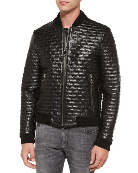 versace collection quilted leather jacket